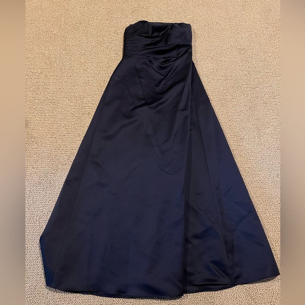 Night Way Collections Black Strapless satin Gown Sz 8, worn once for 4 hours